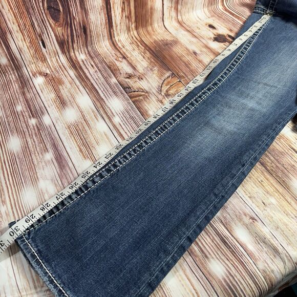 Vigoss NEW YORK SLIM BOOT Cut Size 7/8 Blue Mid Rise Jeans Denim Pants 31x30 - Picture 7 of 13